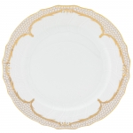 Golden Elegance Dinner Plate A variation on a theme of the Fish Scale pattern, Golden Elegance retains the essence of the scales but lets the increased negative space create a dramatic tension between the gold and white.